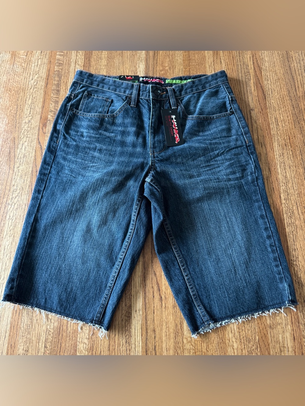 NWT Tony Hawk Men's Slim Fit Denim Skater Shorts Dark Blue Size 29